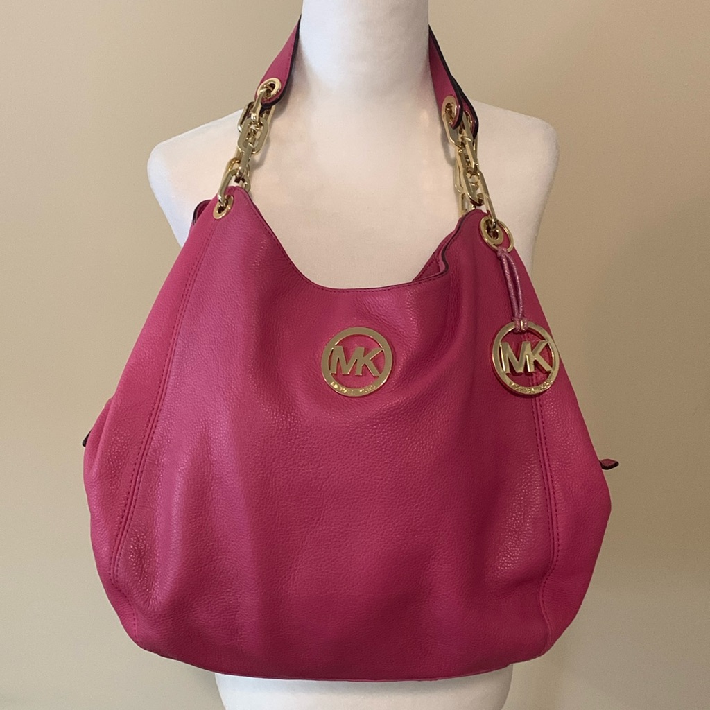 Michael Kors Pink Fulton Carryall Leather Hobo Purse